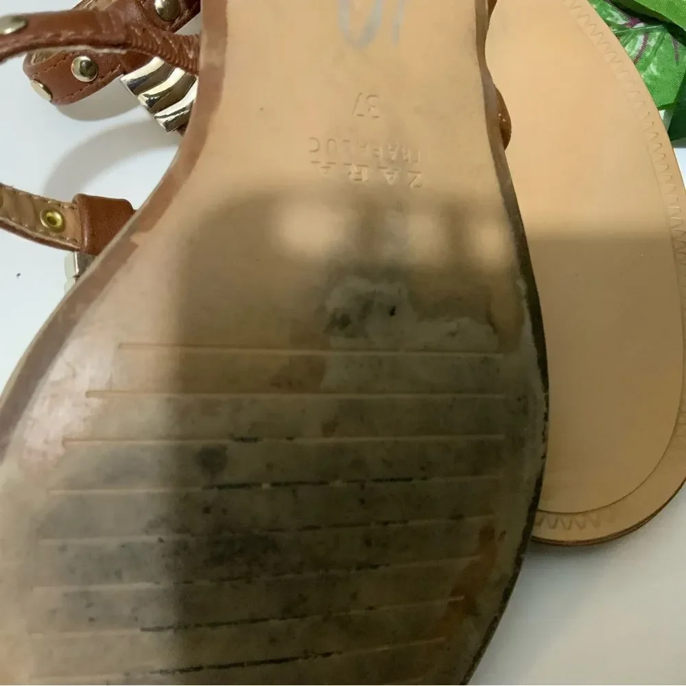 Zara Trafaluc Strappy Sandals Size 37 - Picture 5 of 8